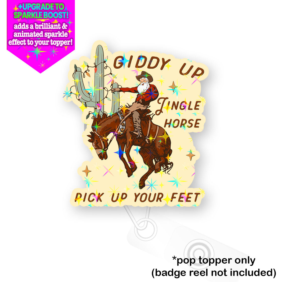 Giddy Up Christmas Cowboy Pop Topper - Make it Sparkle - Topperswap