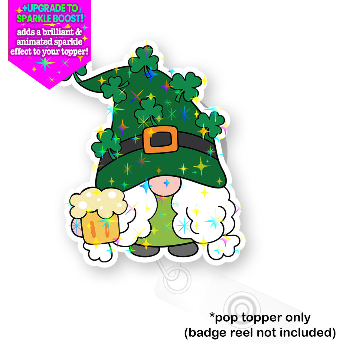 Happy St. Patrick’s Gnome Beer Pop Topper - - Topperswap