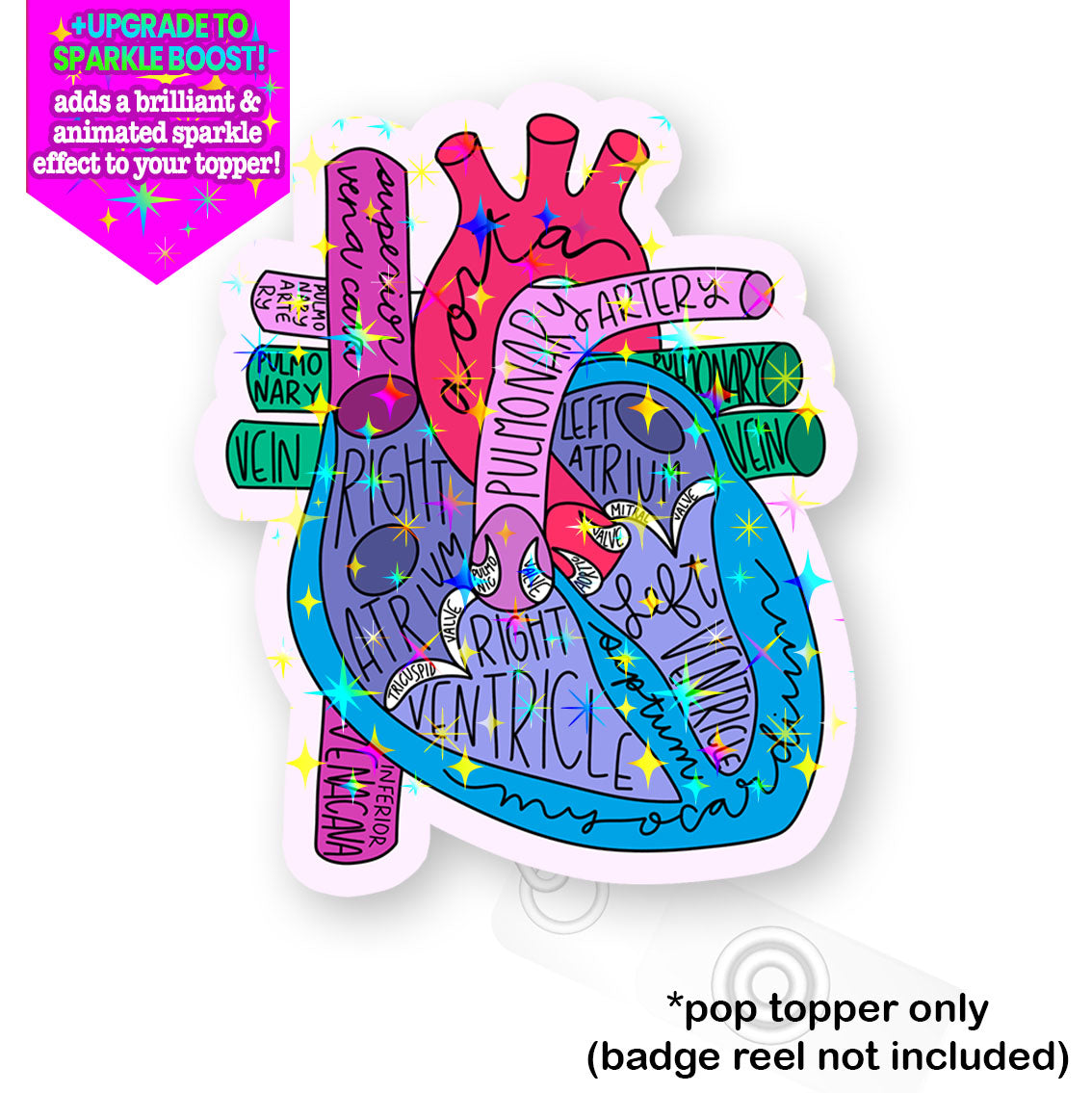 Heart Anatomy Pop Topper - Flex - Make it Sparkle - Topperswap