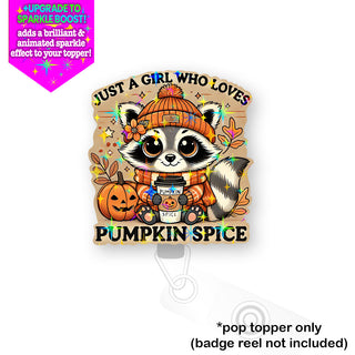 Pumpkin Spice Raccoon Pop Topper