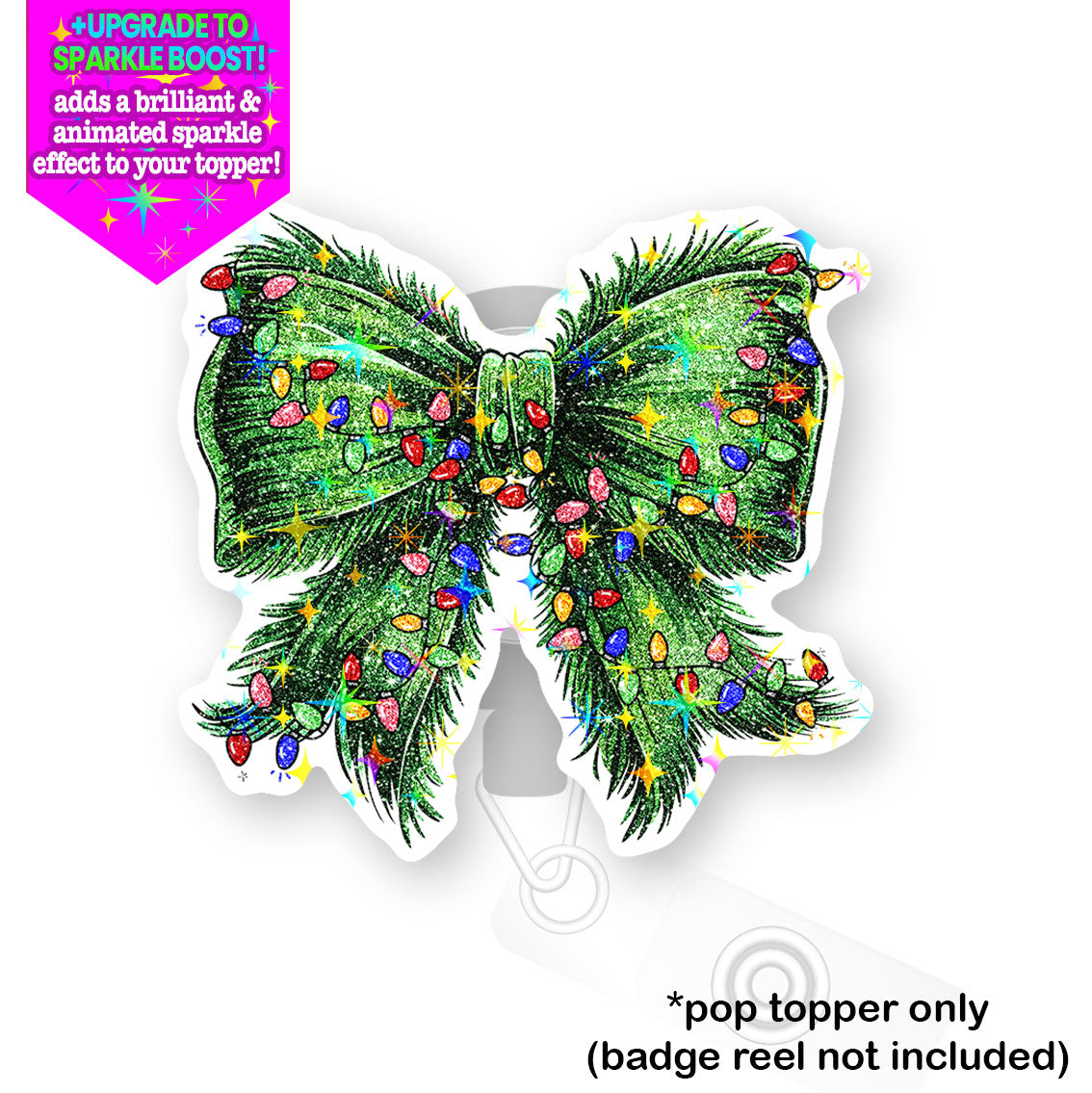 Festive Evergreen Bow Pop Topper - Make it Sparkle - Topperswap