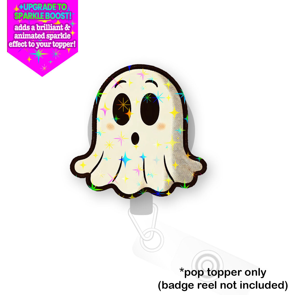 Scaredy Ghost Pop Topper - Flex - Make it Sparkle - Topperswap