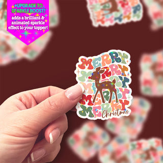 Merry & Bright Reindeer Sticker