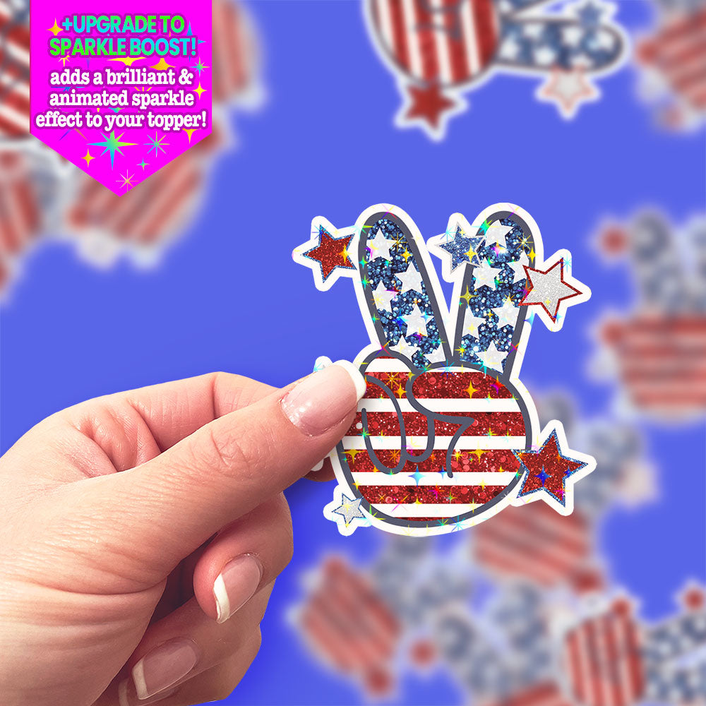 Peace Out, America Sticker - Make it Sparkle - Topperswap
