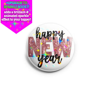 Rose Gold New Year Cheer Topper