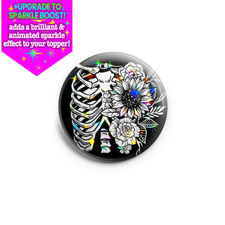 Floral Rib Cage X-Ray - Black Edition Topper
