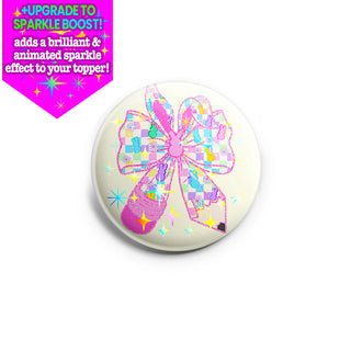 Bunny Bow Glitter Topper