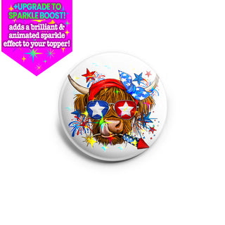 Firecracker Patriotic Cow Topper