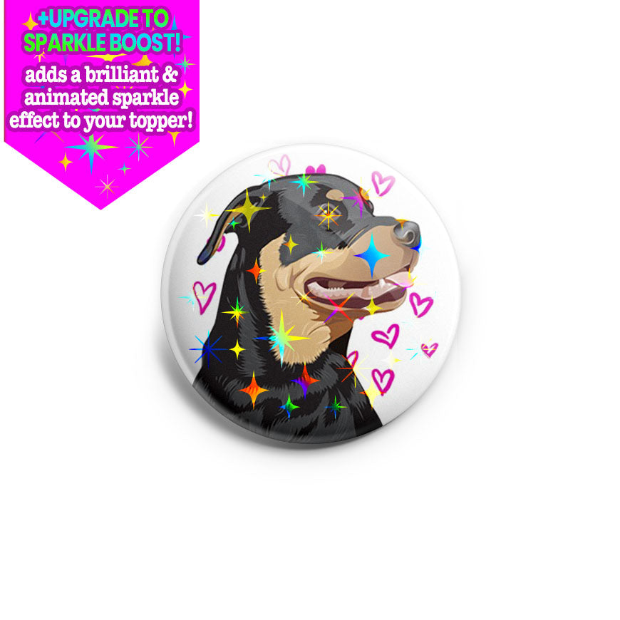 Adorable Rottweiler Topper - Make it Sparkle - Topperswap