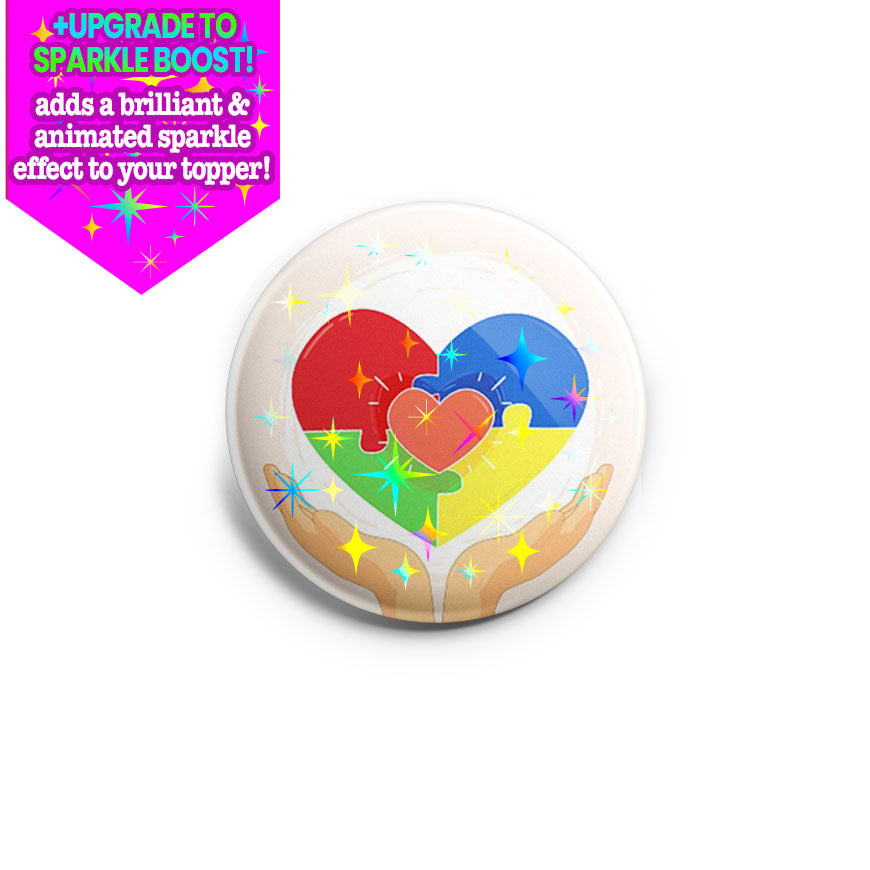 Autism Heart Symbol Topper - Make it Sparkle - Topperswap
