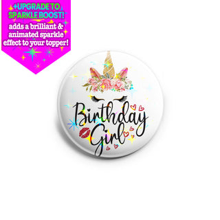 Birthday Girl Unicorn Topper