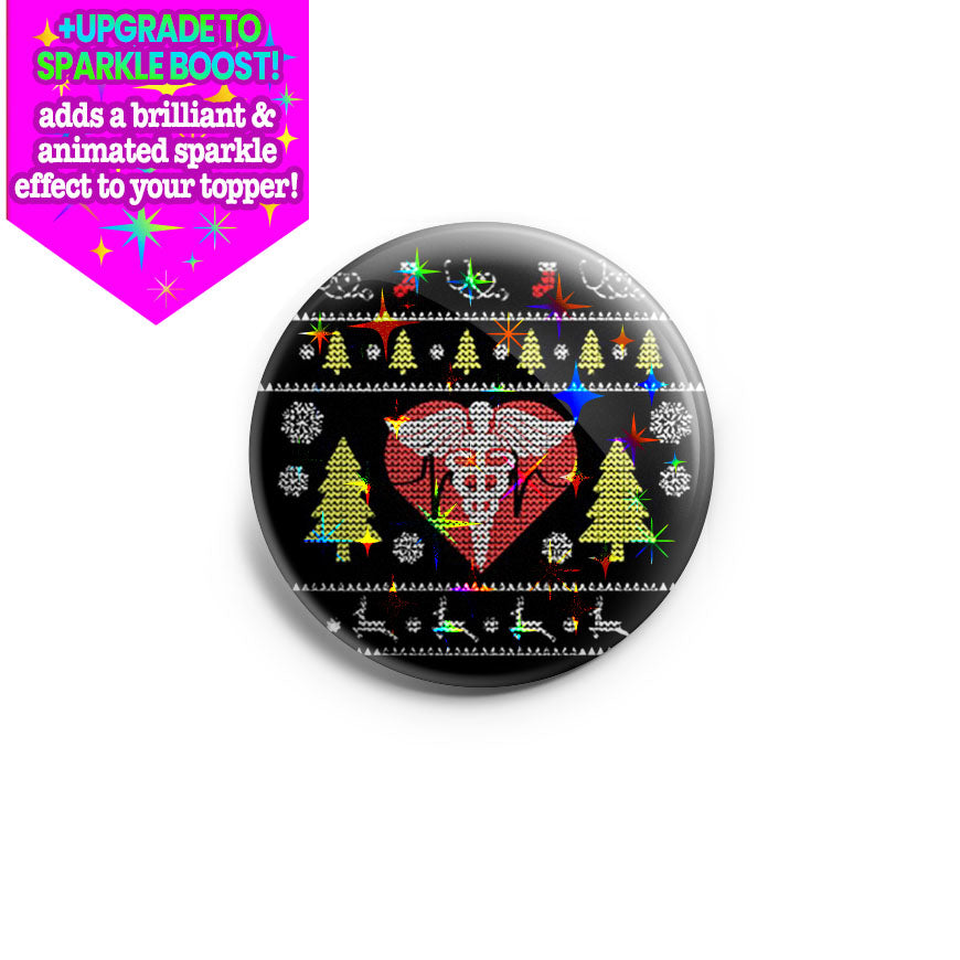 Ugly Christmas Sweater Caduceus Topper - Vault - Make it Sparkle - Topperswap