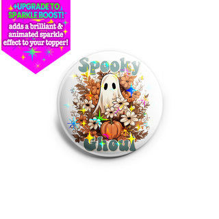 Spooky Ghoul Flowers and Pumpkins Topper