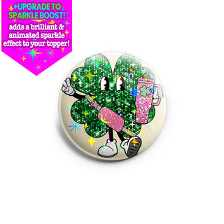 Glitter Shamrock Diva Topper