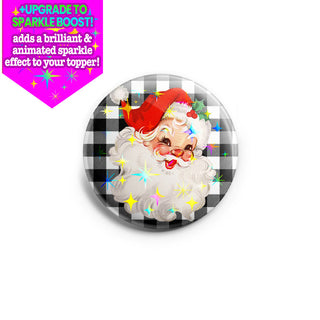 Classic Santa on Buffalo Plaid Topper