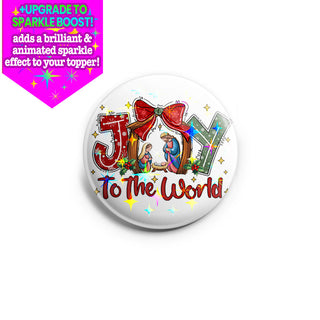 Joy to the World Sparkling Nativity Scene Topper