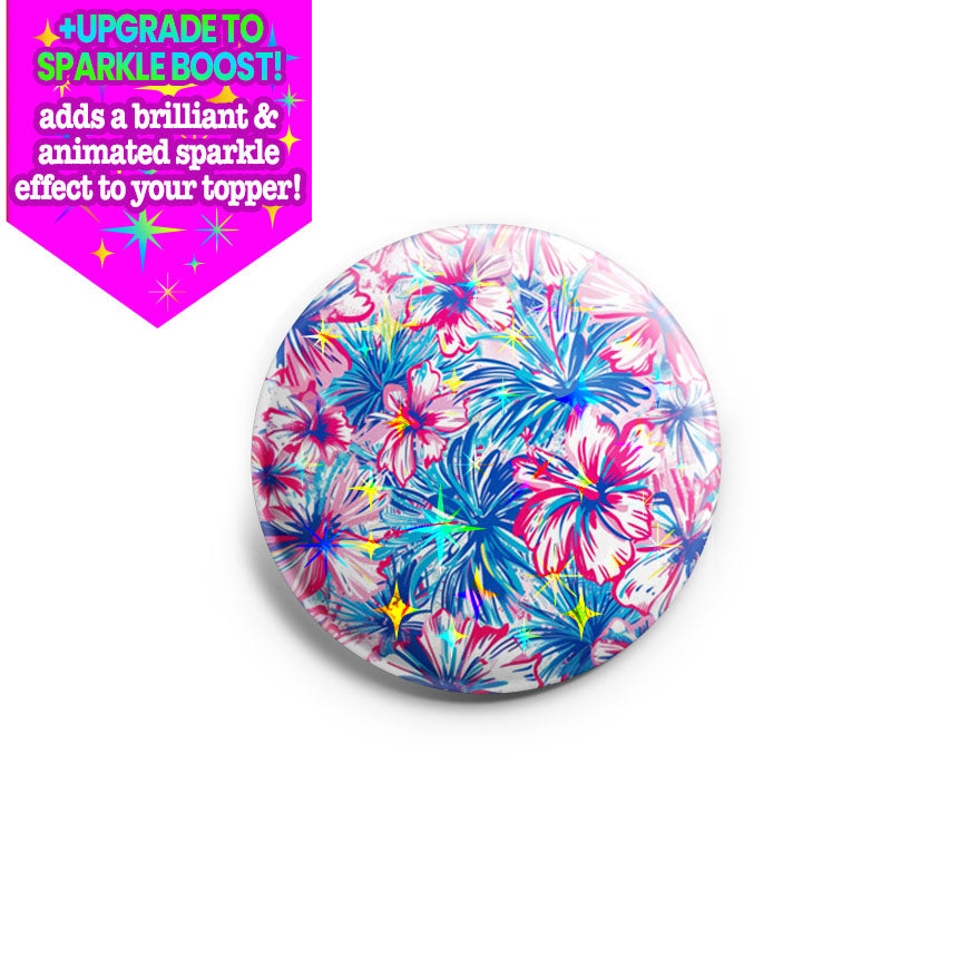 Stars & Stripes Floral Fireworks Watercolor Topper -  - Topperswap