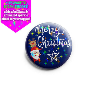 Merry Christmas Santa with Reindeer Topper - Vault