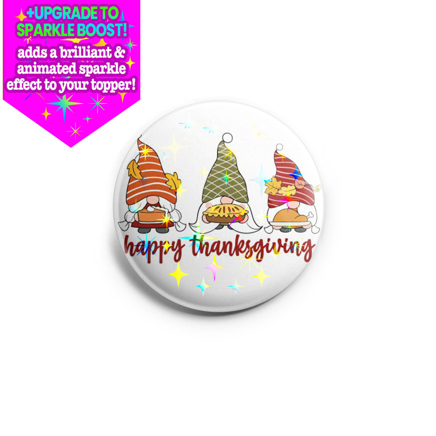 Thanksgiving Dessert Gnomes Topper - Make it Sparkle - Topperswap