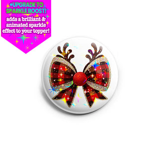 Plaid Reindeer Bow Topper
