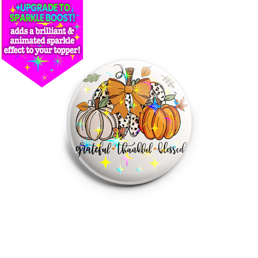 Grateful, Thankful, Blessed Pumpkins Topper -  - Topperswap