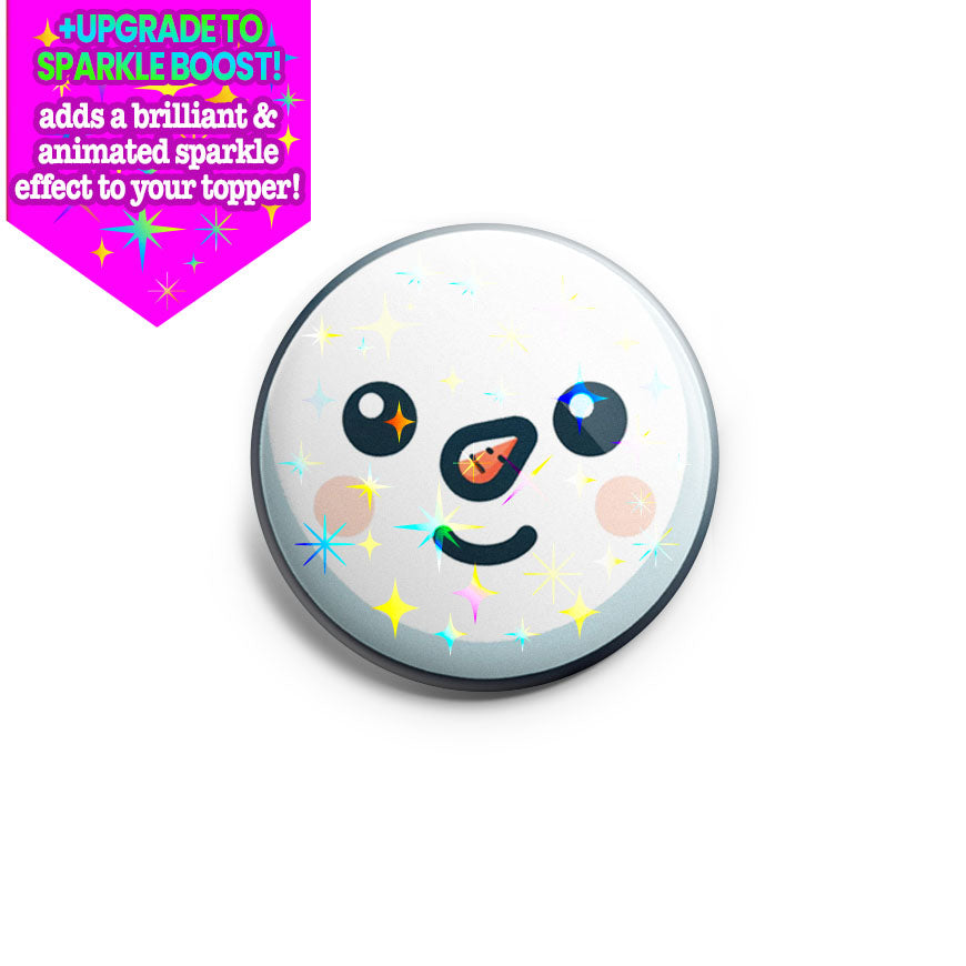 Badge-to-Snowman Face Topper
