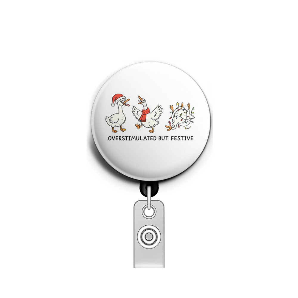 Holiday Chaos Swapfinity Retractable ID Badge Reel - - Topperswap