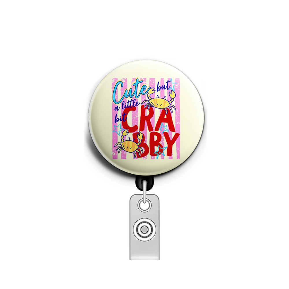 Crabby Cuteness Swapfinity Retractable ID Badge Reel - - Topperswap
