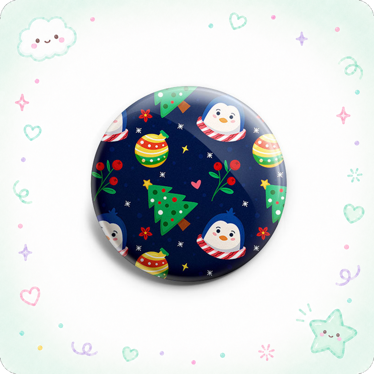 Penguin & Ornaments Pattern Topper - - Topperswap