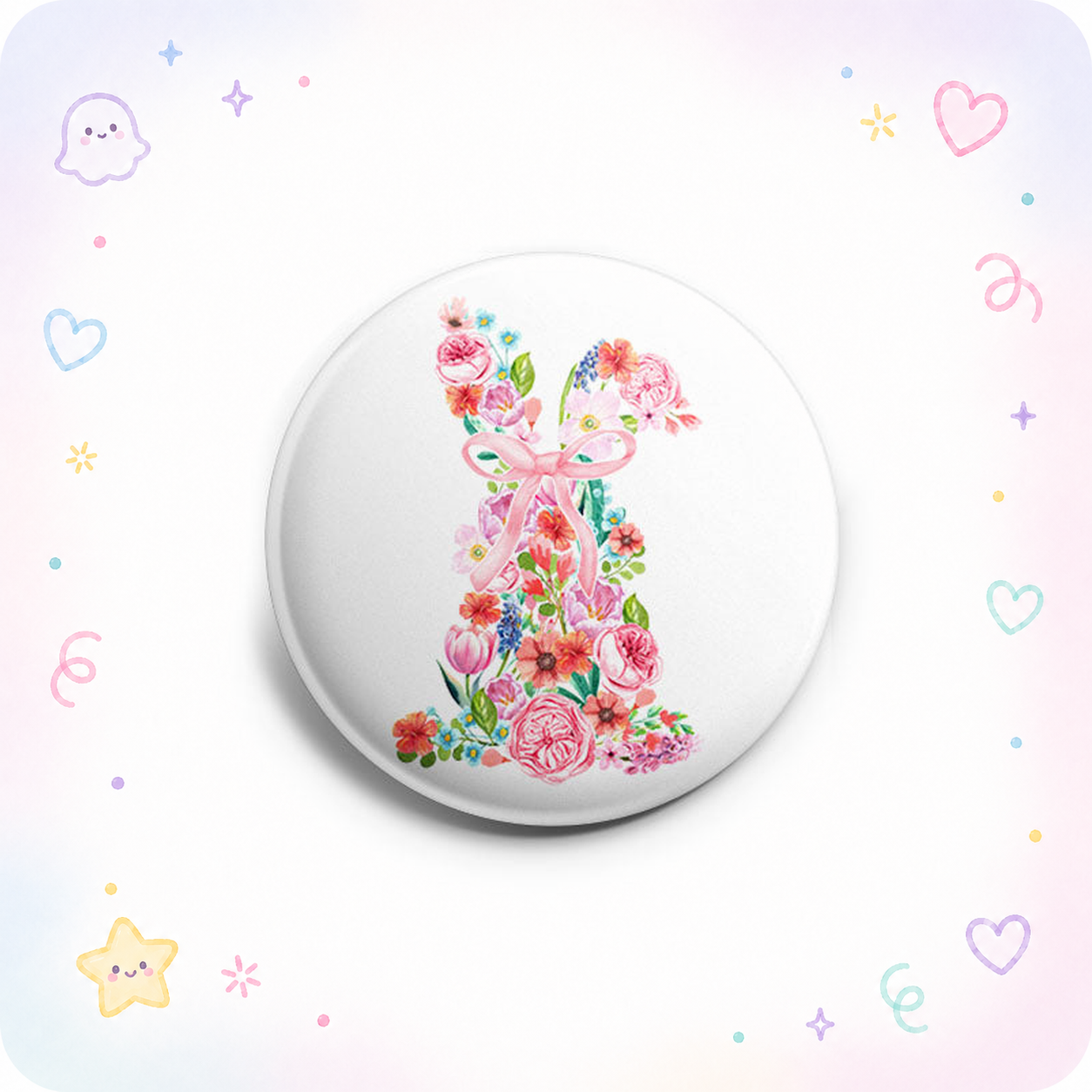 Spring Floral Bunny Topper - - Topperswap