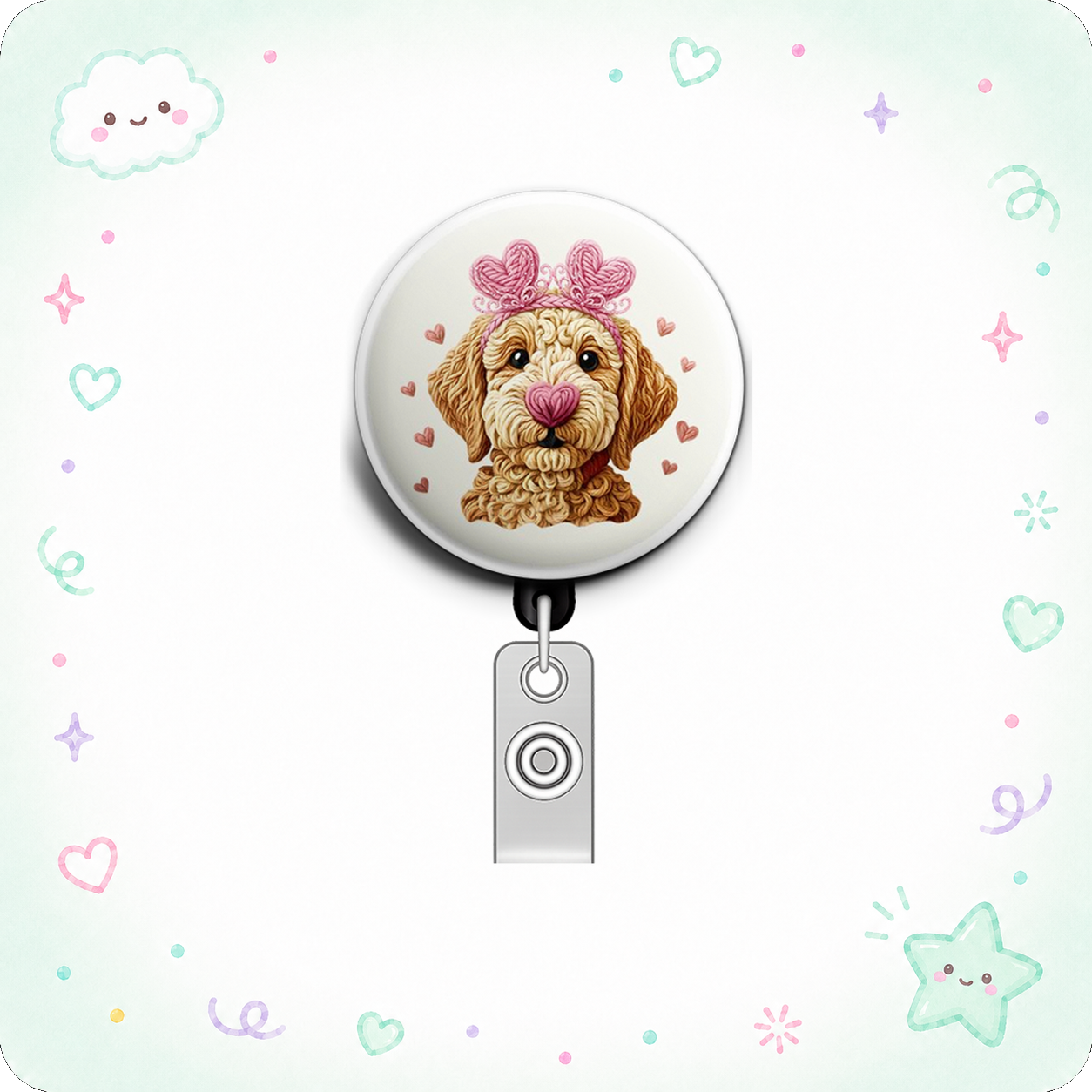 Puppy Love Swapfinity Retractable ID Badge Reel - - Topperswap