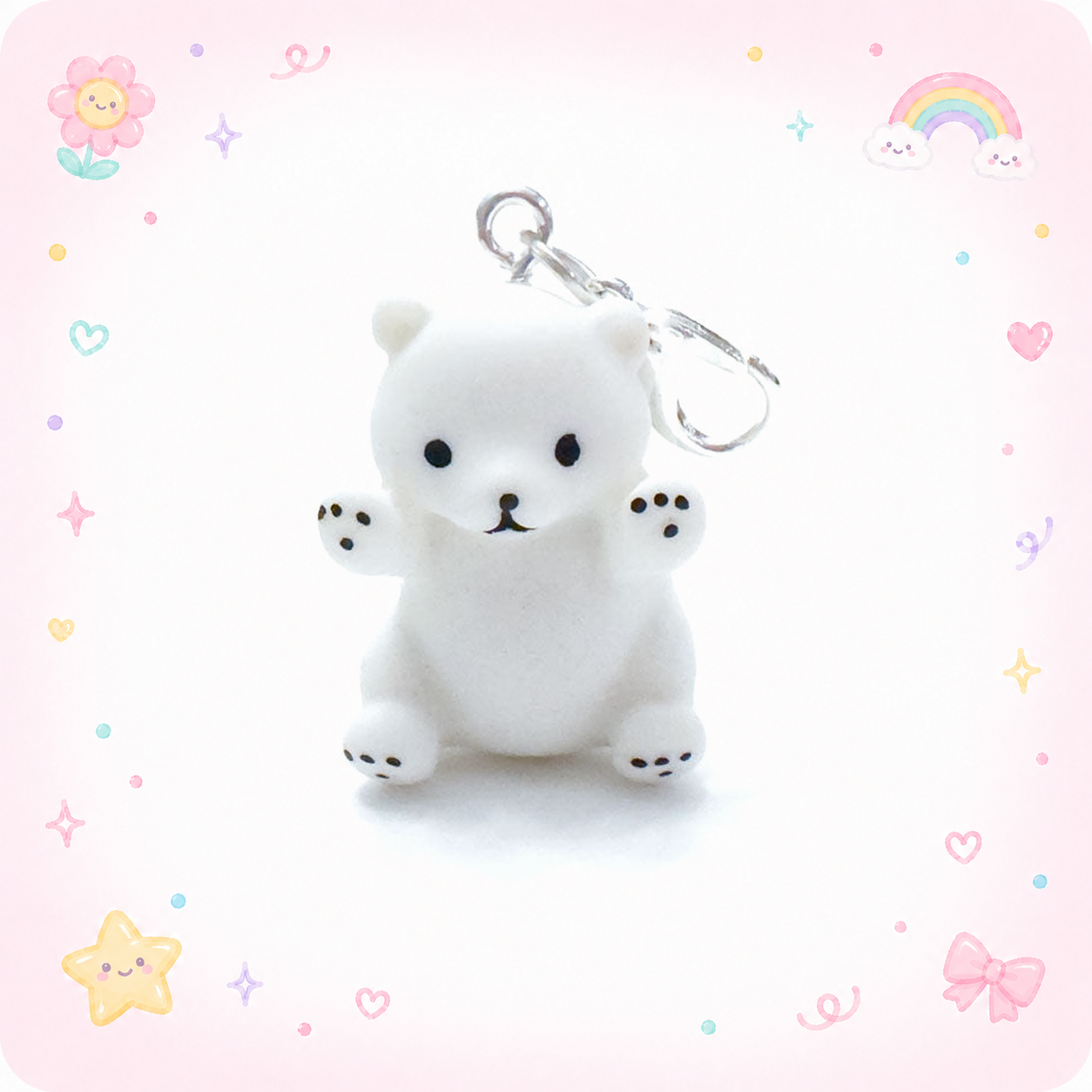 Bubbly Bear Blizzard Polar Bear Charm Badge Reel Add-on - - Topperswap