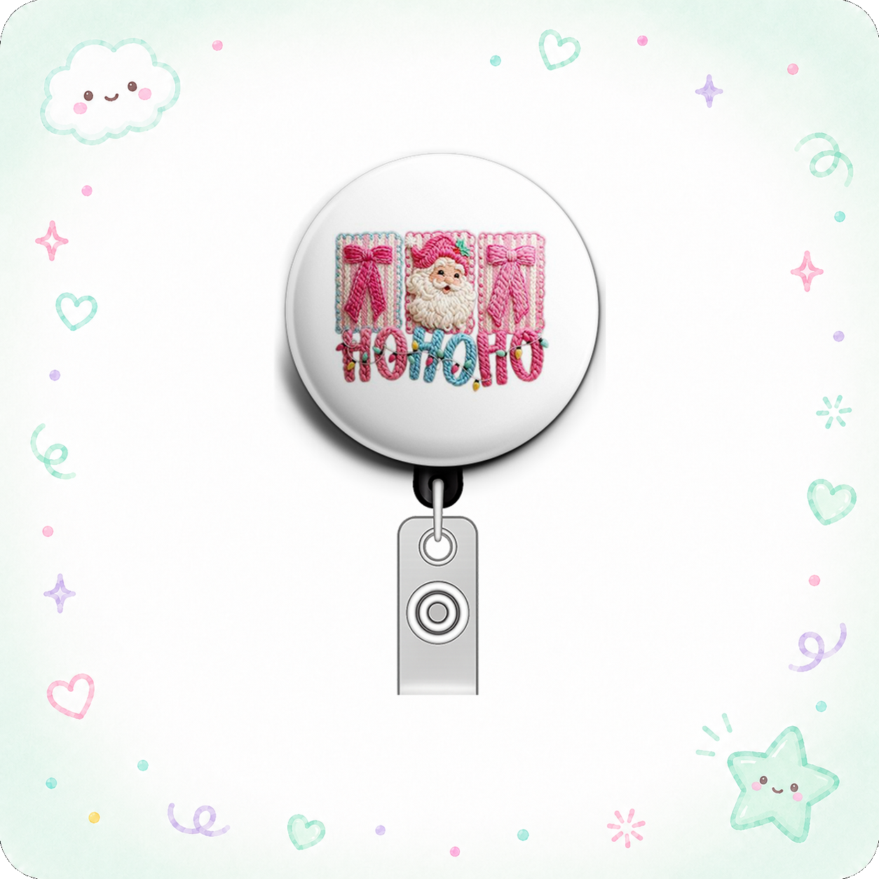 Ho Ho Holiday Swapfinity Retractable ID Badge Reel - - Topperswap