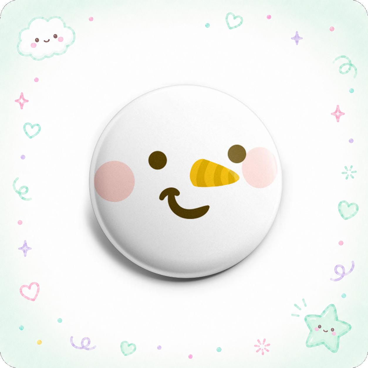 Smirky Snowman Face Topper - - Topperswap