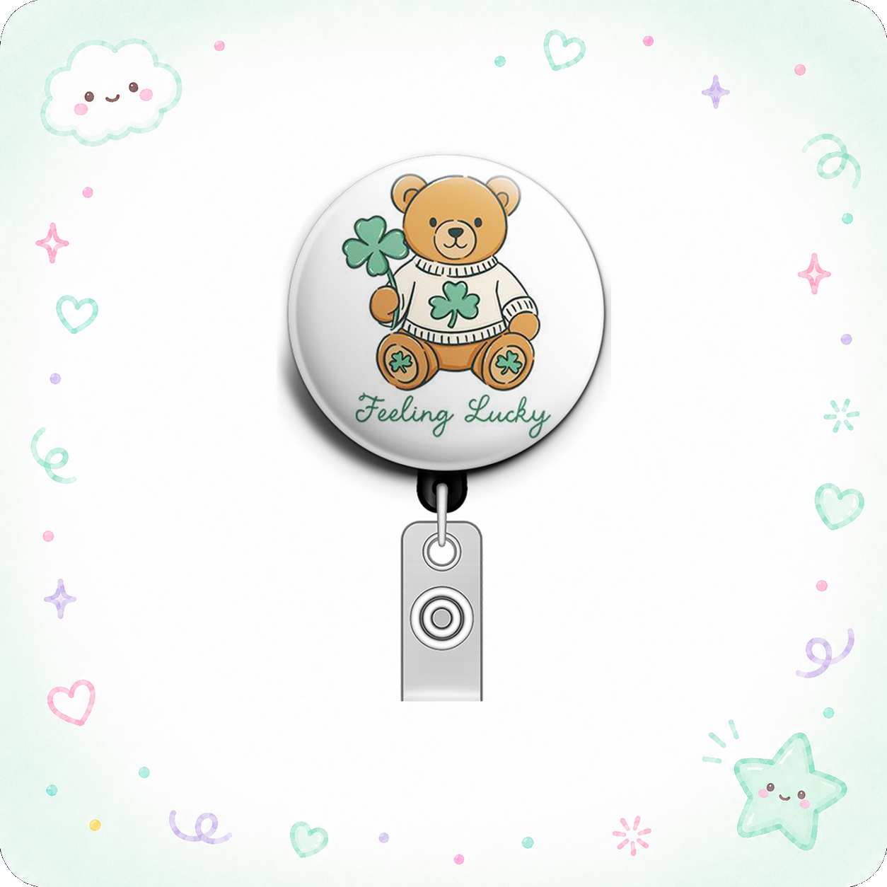 Lucky Charm Swapfinity Retractable ID Badge Reel - - Topperswap