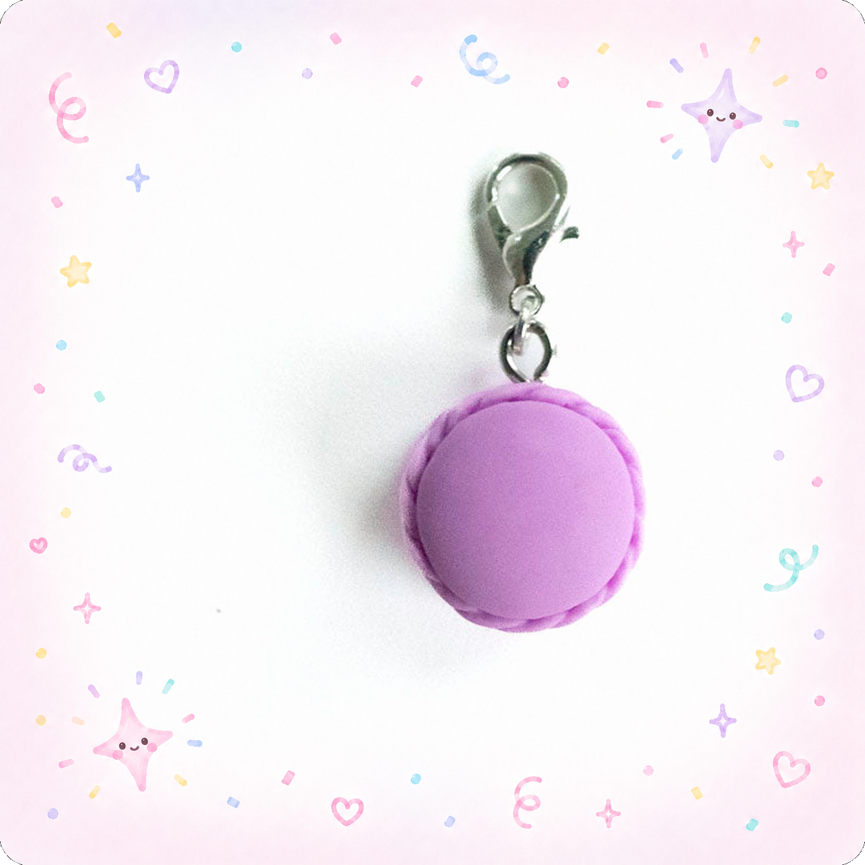 Purple Macaroon Charm Badge Reel Add-on - - Topperswap