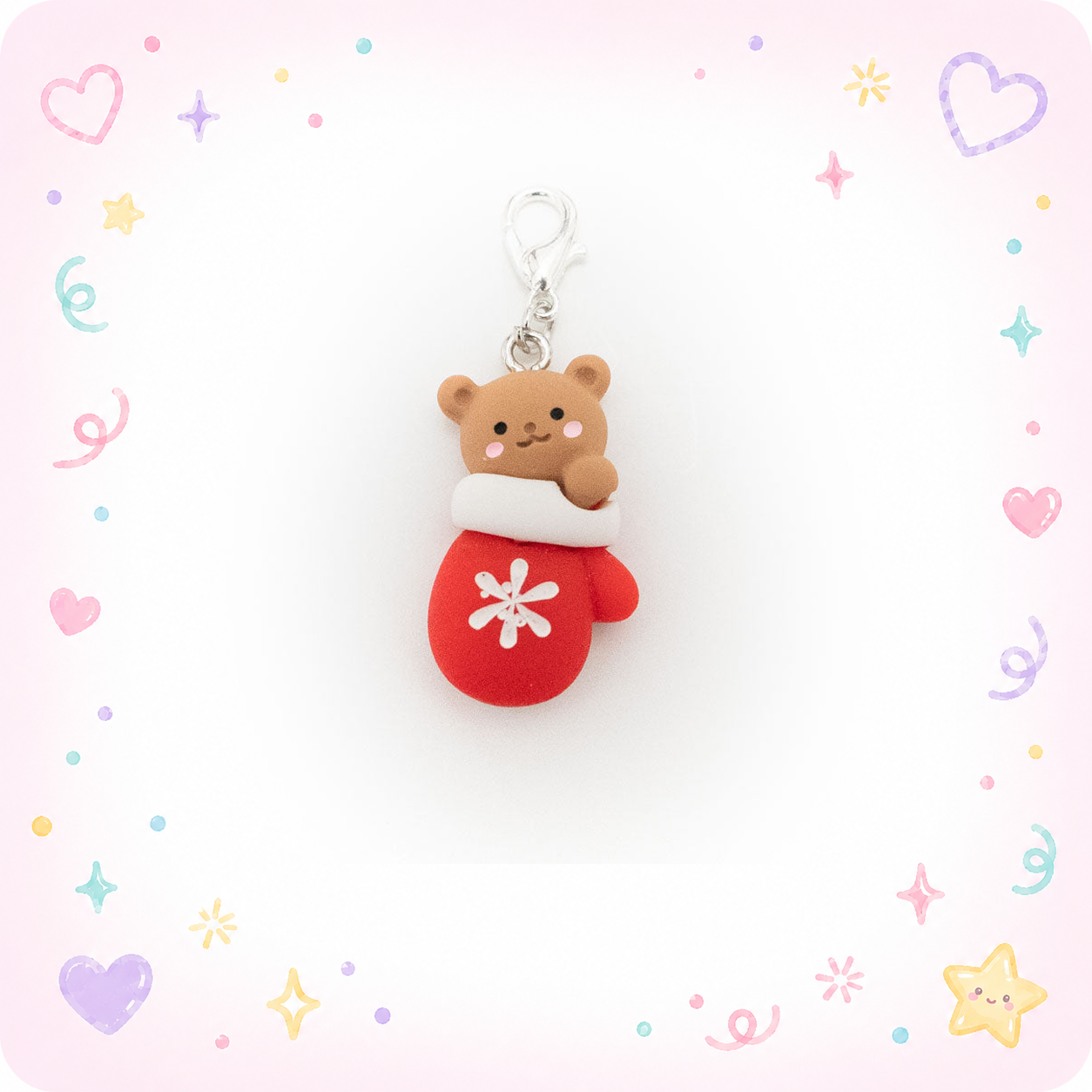 Christmas Bear Stocking Charm Badge Reel Add-on - - Topperswap
