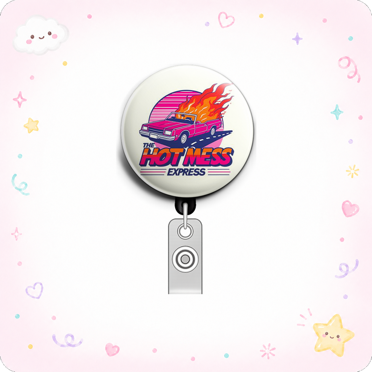 Hot Mess Express Swapfinity Retractable ID Badge Reel - - Topperswap