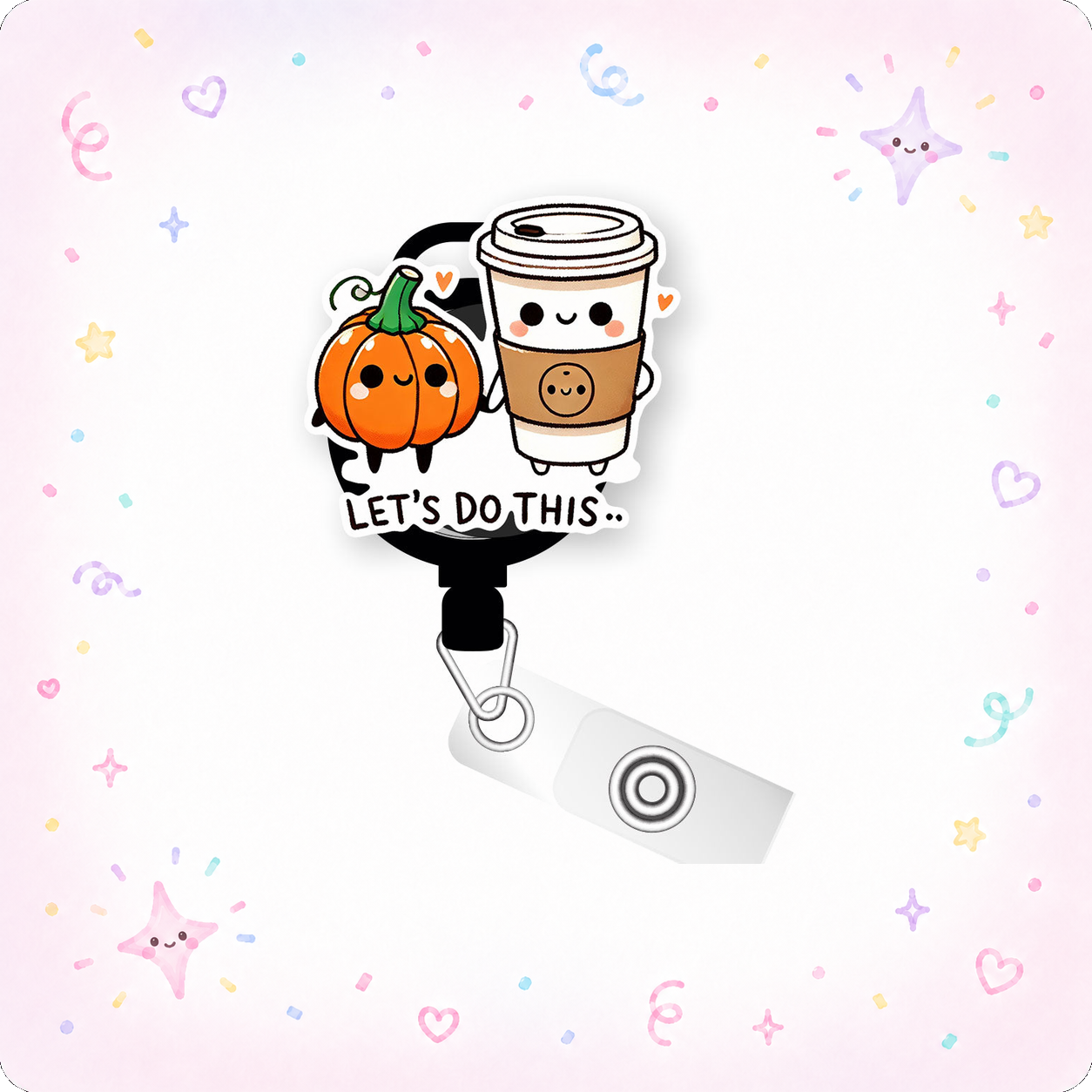 Fall Duo Pop Topper Swapfinity Retractable ID Badge Reel - - Topperswap