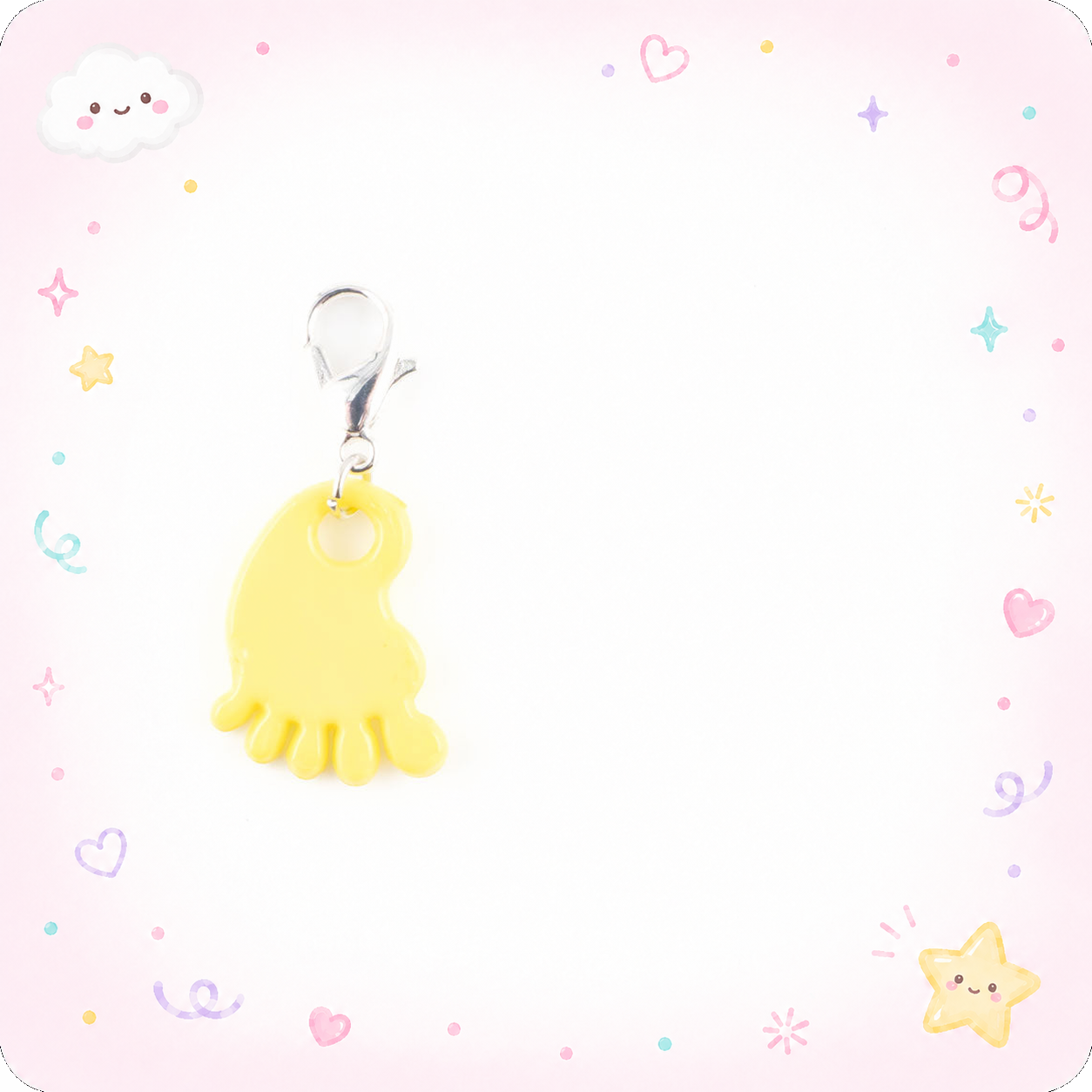 Yellow Baby Foot Charm Swapfinity Badge Reel Add-on - - Topperswap