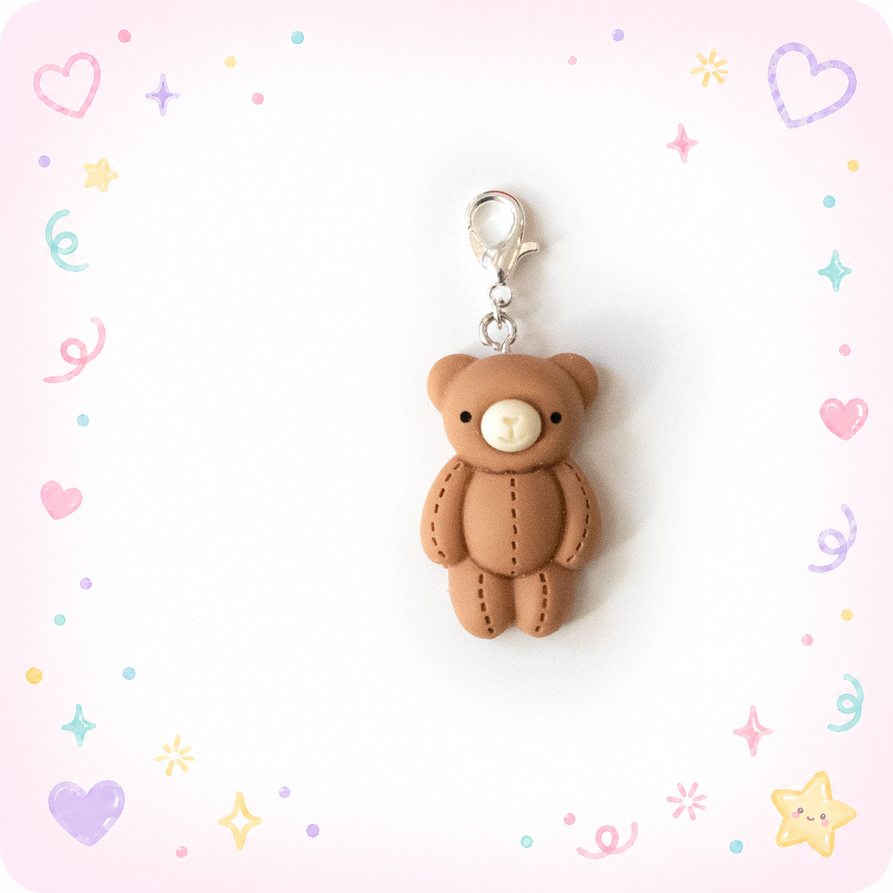 Teddy Bear Charm Badge Reel Add-on - - Topperswap