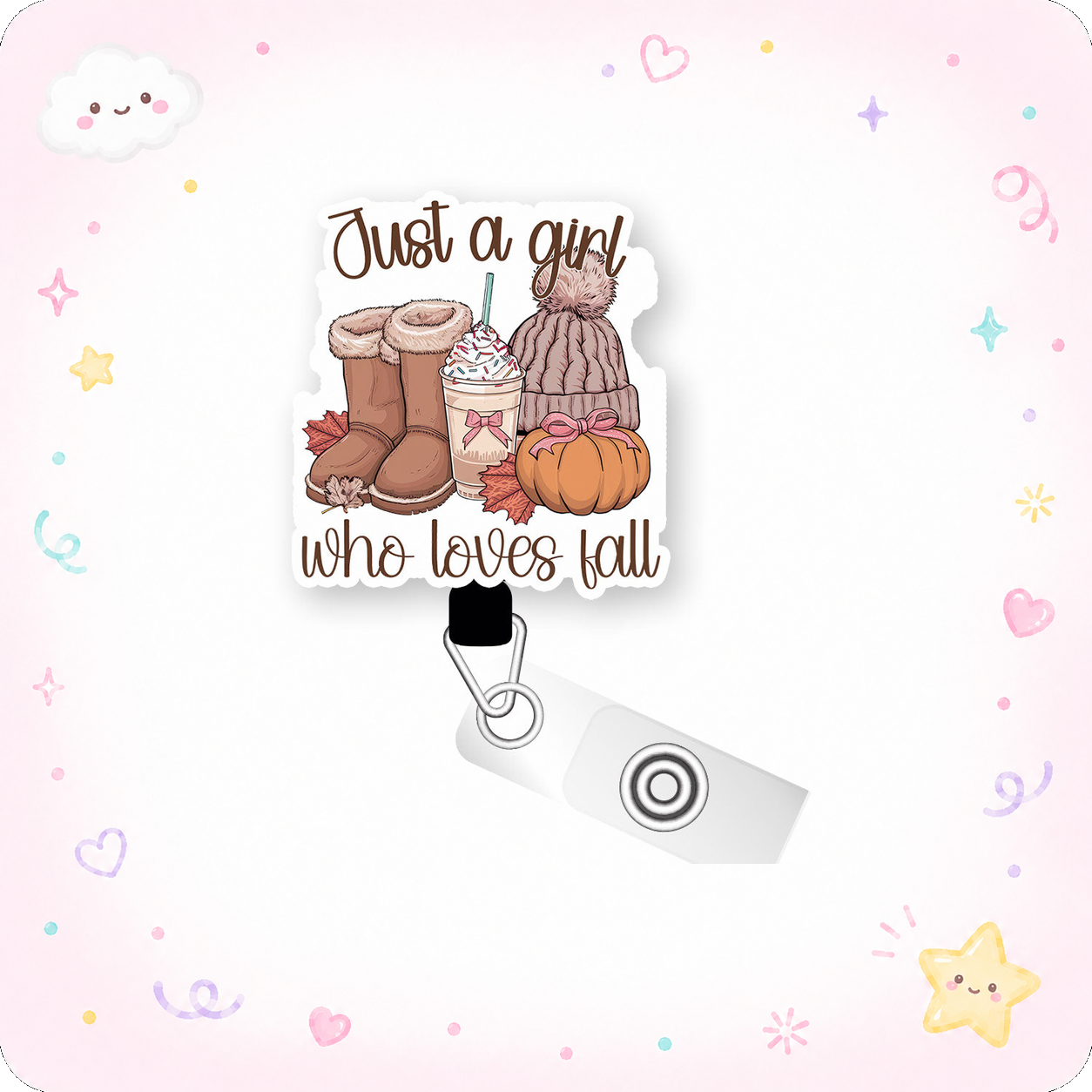 Fall Essentials Pop Topper Swapfinity Retractable ID Badge Reel - - Topperswap