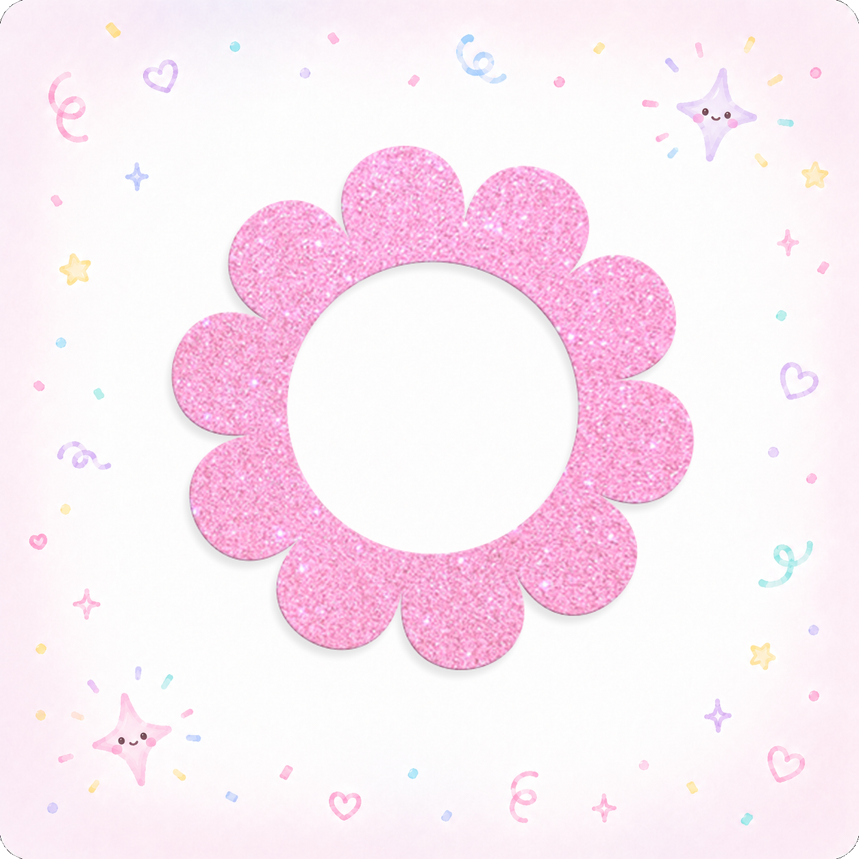 Sparkly Pink Flower Swapfinity Swapper Frame - - Topperswap