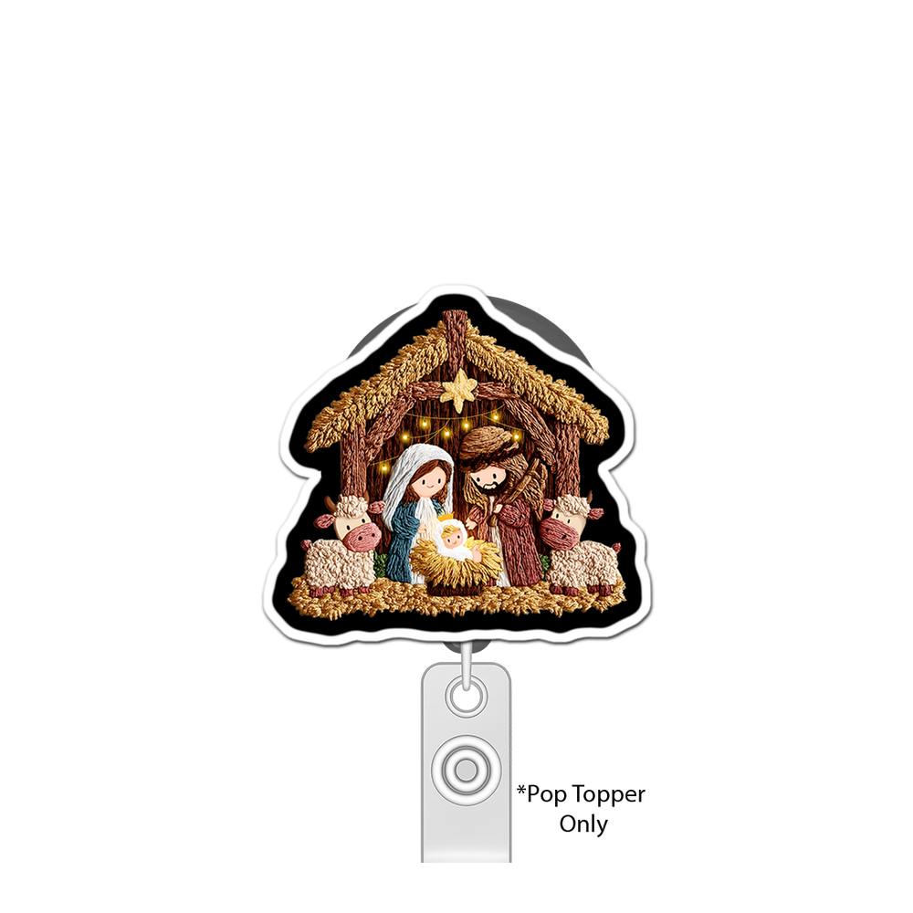 Nativity Scene Sage Pop Topper - - Topperswap