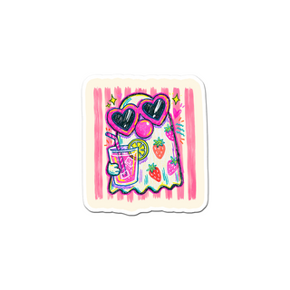 Strawberry Sippin' Specter Sticker