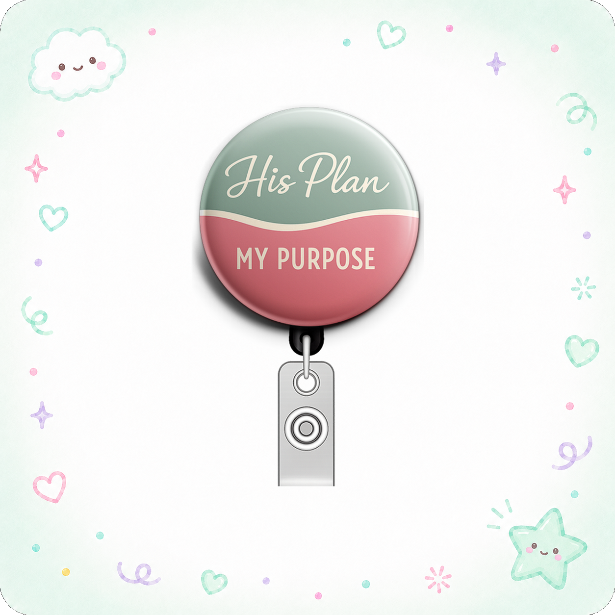 His Plan, My Purpose Swapfinity Retractable ID Badge Reel - - Topperswap