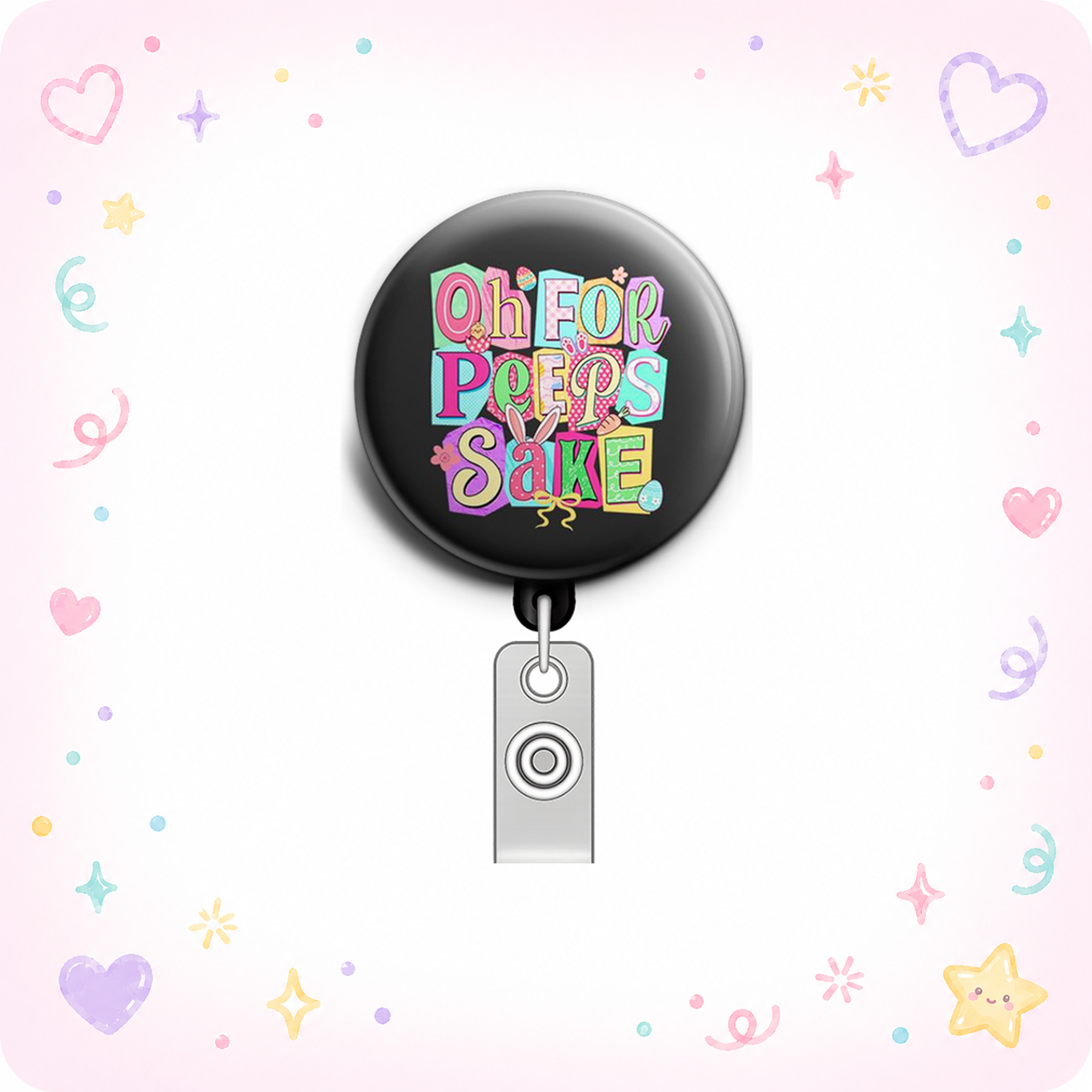 Bunny Vibe Swapfinity Retractable ID Badge Reel - - Topperswap
