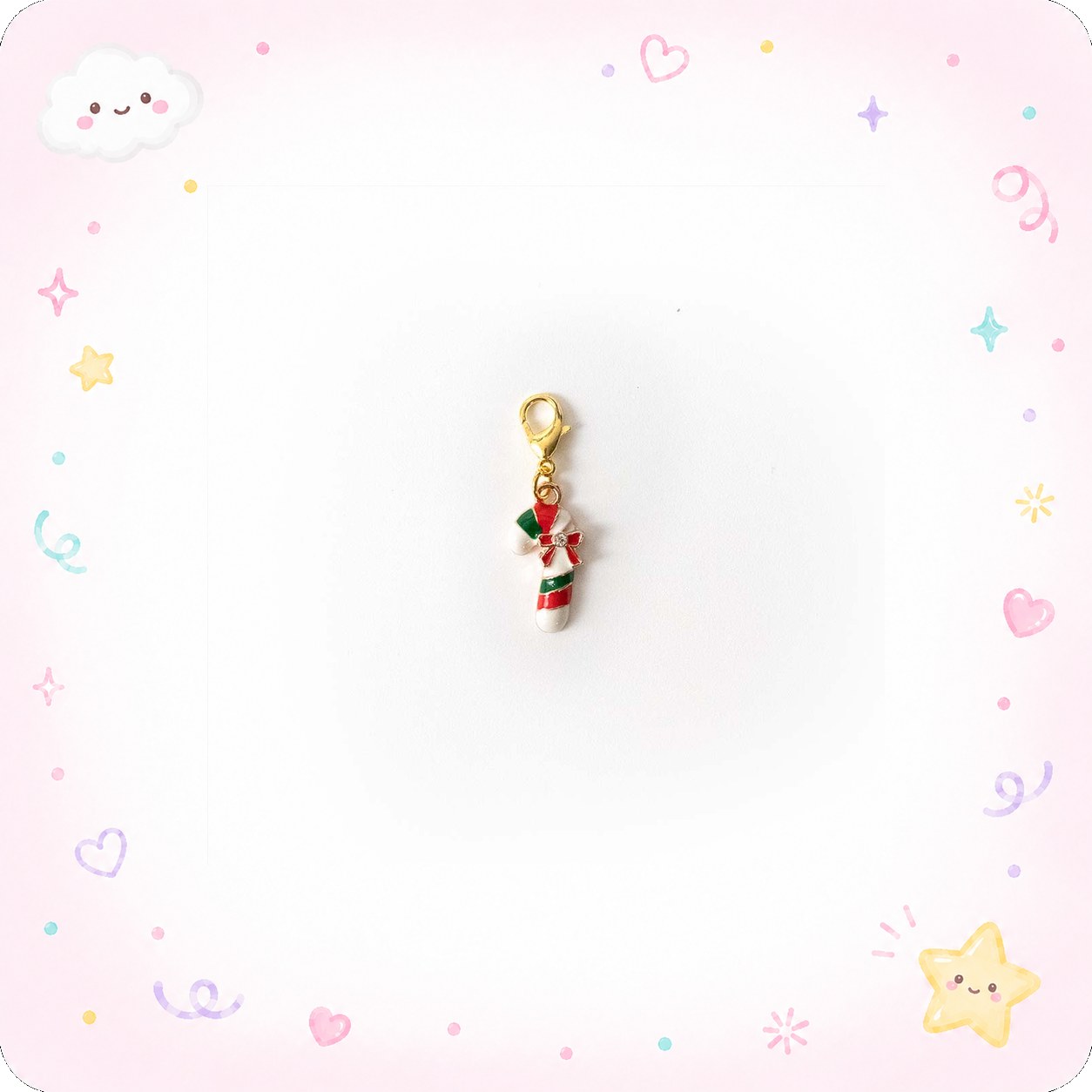 Whimsical Candy Cane Badge Reel Add-on - - Topperswap