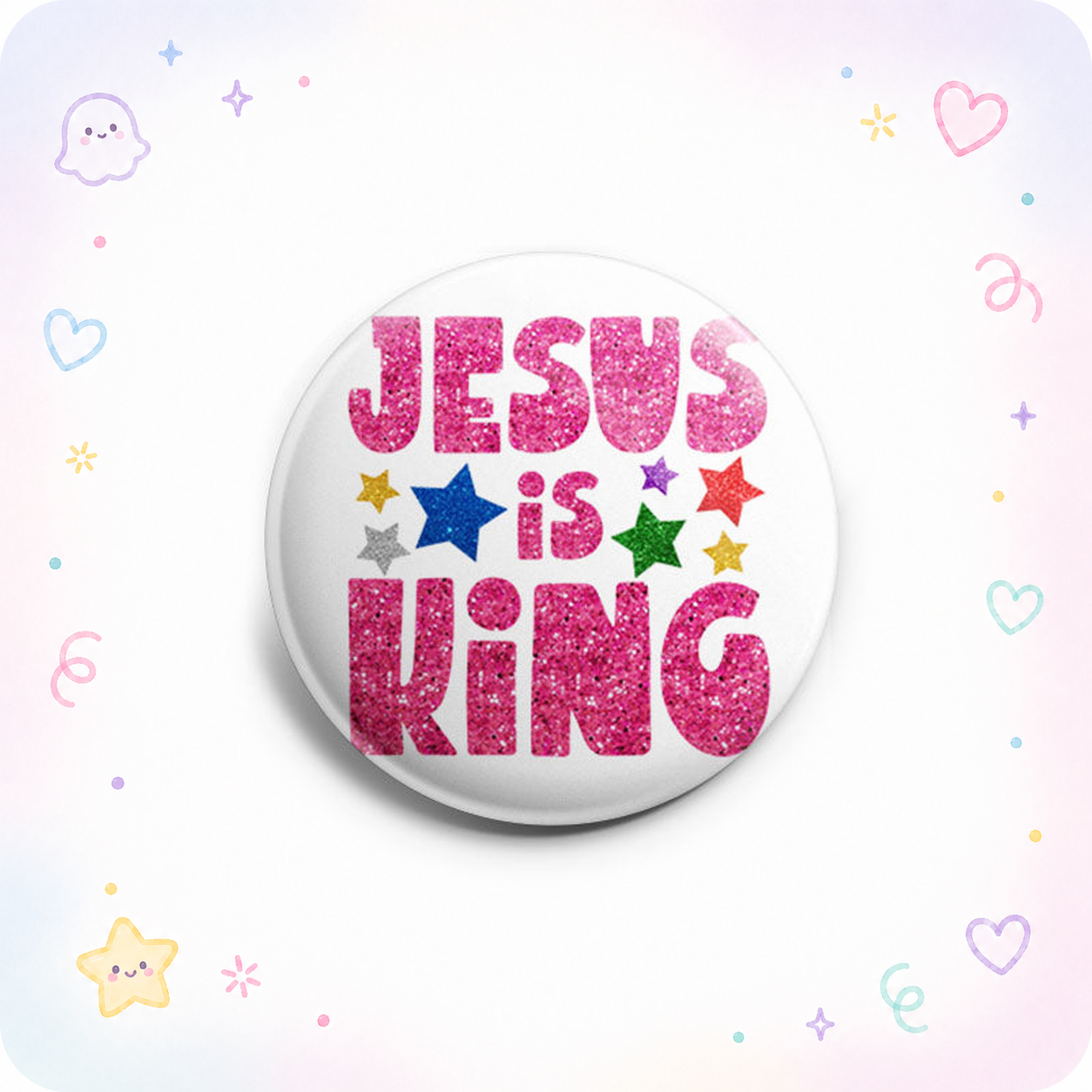 Glittery Jesus is King Topper - - Topperswap