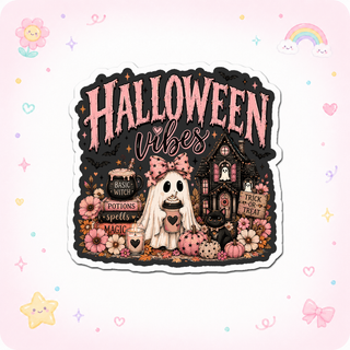 Halloween Vibes Haunted House Sticker